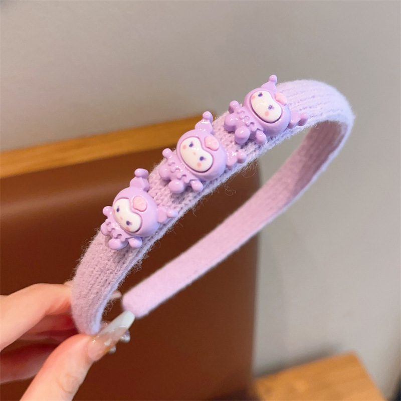 Diadema para niños bebé femenino no apriete horquilla de dibujos animados pelo presionando tocado Paquete de cabello de niña de punto diadema de ala ancha