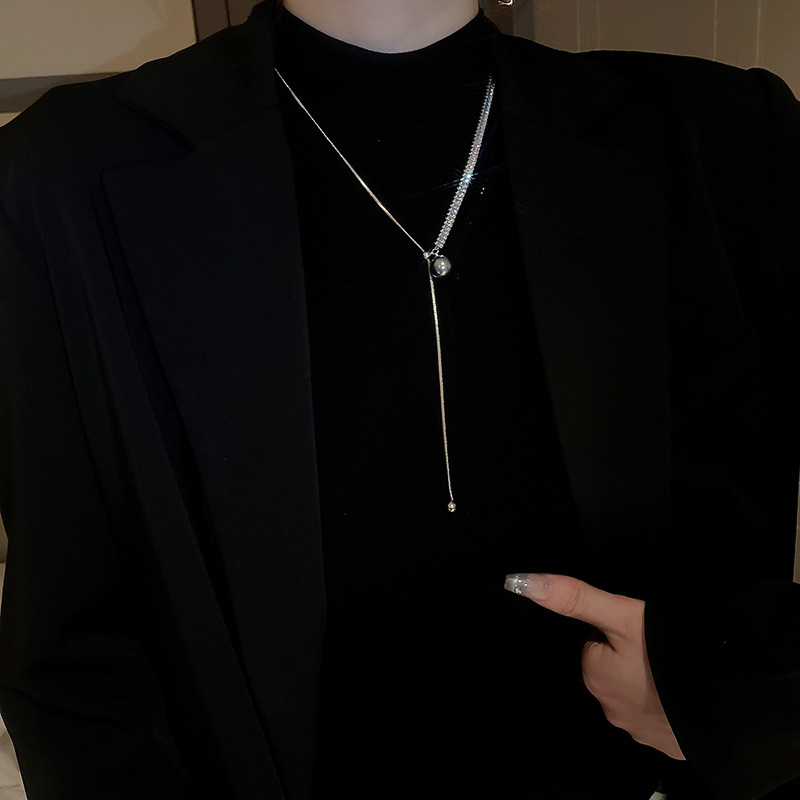 欧美跨境几何水滴高级感项链小众气质冷淡风毛衣链秋冬新款饰品女详情16