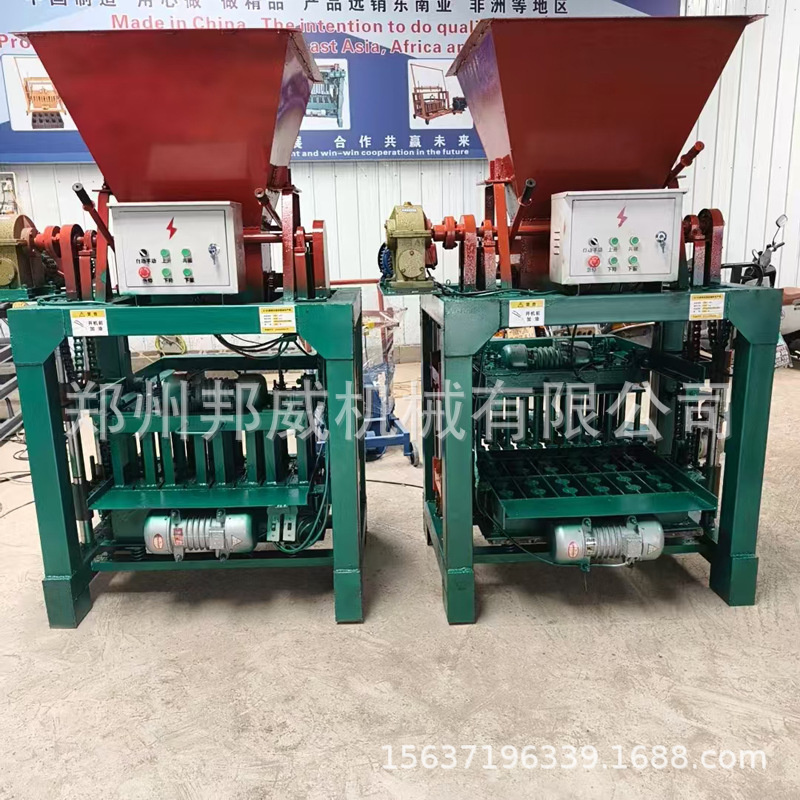 4-35B型半自动免烧制砖机路面砖透水砖打砖机两相电砌块机生产厂