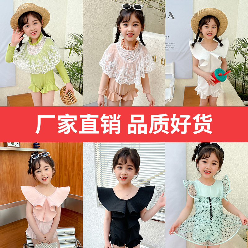 Traje de baño para niñas de una pieza 2023 nuevo traje de baño de estilo occidental para niños Estilo coreano para niños en línea Traje de baño para niñas de moda roja