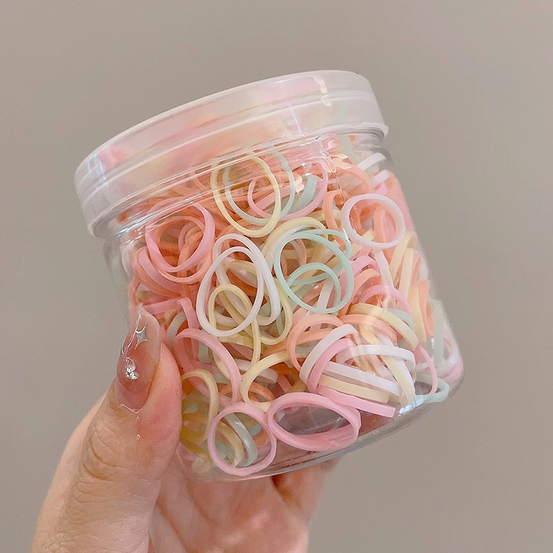 Cuerdas de cabeza de color para mujeres negras coreanas para niños espesar banda de goma desechable toque de cabello para atar el cabello no daña el cabello image 19
