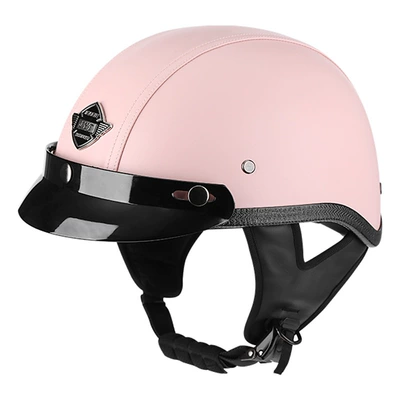helmet safety helmet leather helmet, Motosiklet kaskı (dəbilqə) - leather-brim-m56-57cm