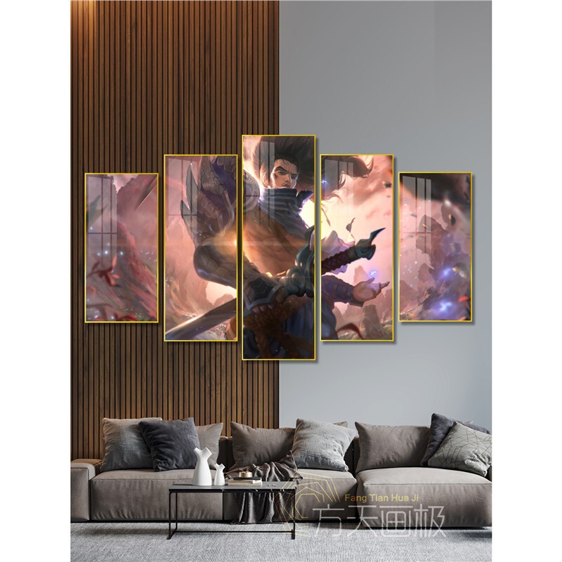 League of Legends Hanging Painting Lol E-Sports Background Wall Decoration Painting Living Room Bedroom Room Animation Poster Mural