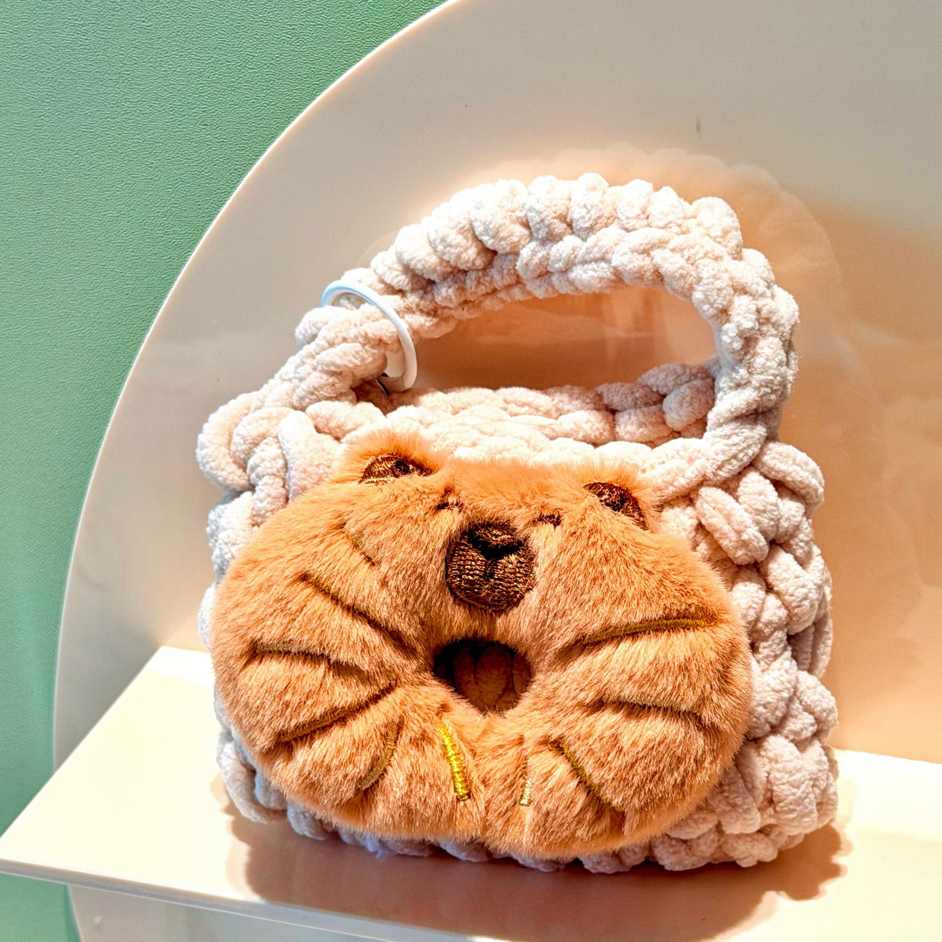 Mini bolso de peluche, bolso de dibujos animados, bolso de peluche, bolso de tarjetas creativas, bolso de colgante, lindos suministros creativos para estudiantes