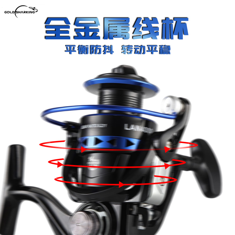 Rueda de pesca nueva cabeza de metal rueda giratoria carrete de pesca rueda de polo de mar rueda de pesca de roca carretera rueda asiática rueda de Pesca de Mar engranaje de pesca al por mayor