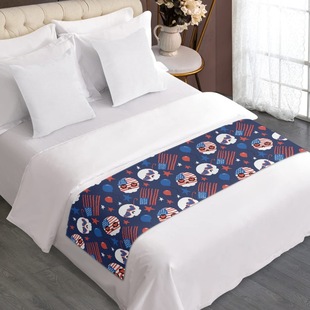 Cross-border foreign trade American flag skull Amazon hot sale picture making bedding bed flag bed towel