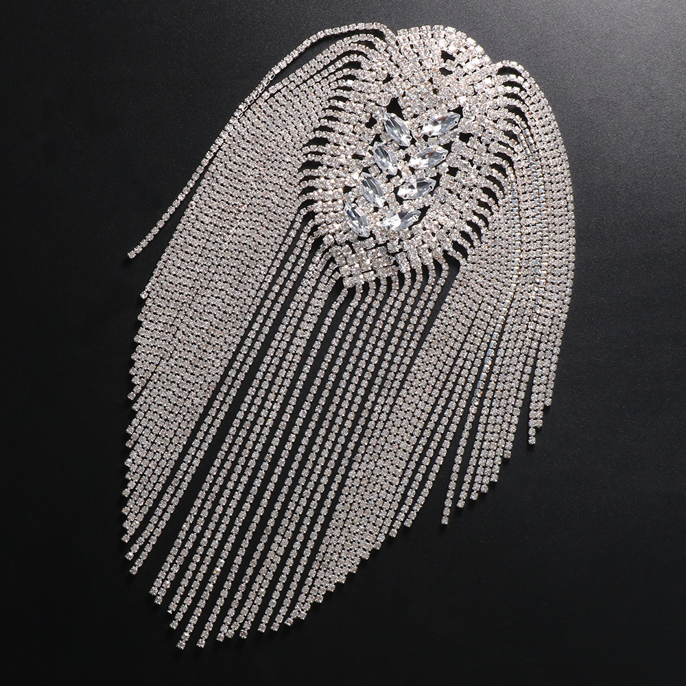 Amazon venta caliente chaîne de hombros de bordas exagerada diamante chaîne de hombros trajes accesorios variados para mujeres cadena de hombros