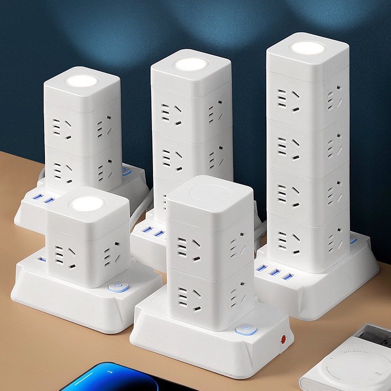 zócalo vertical multifuncional con panel poroso usb multipropósito tablero de conexión de cable de torre tridimensional inteligente enchufe de fila doméstico