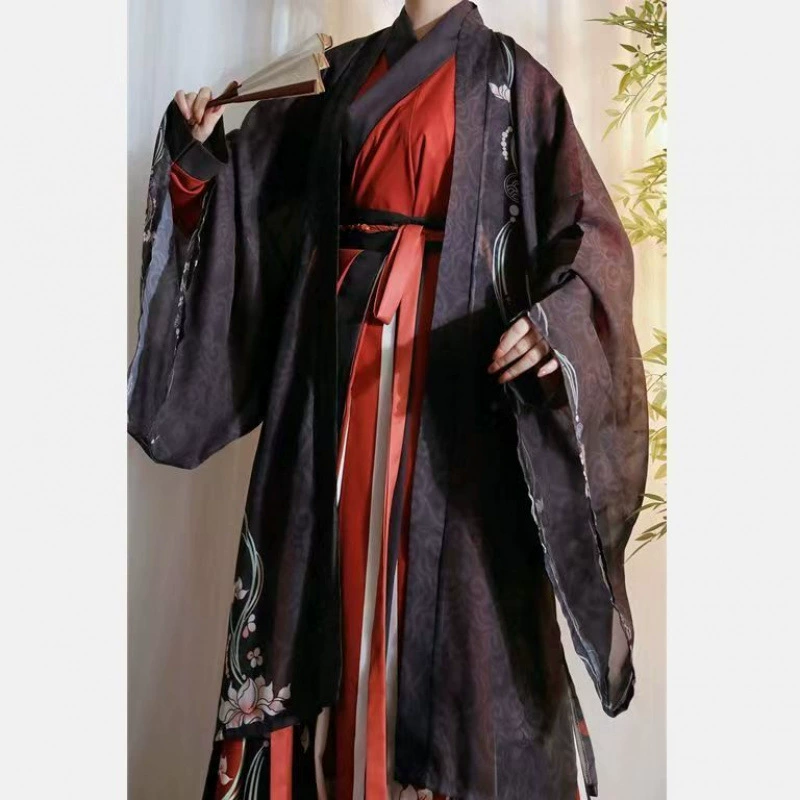 Ханьфу с широкими рукавами (Original Hanfu Mu Qing), унисекс, весна–лето, свободный крой