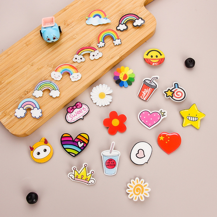 Creative Cartoon Rainbow Brooch Acrylic Badge Cute Bag Clothes Pin Pendant Small Accessories Patch Customization