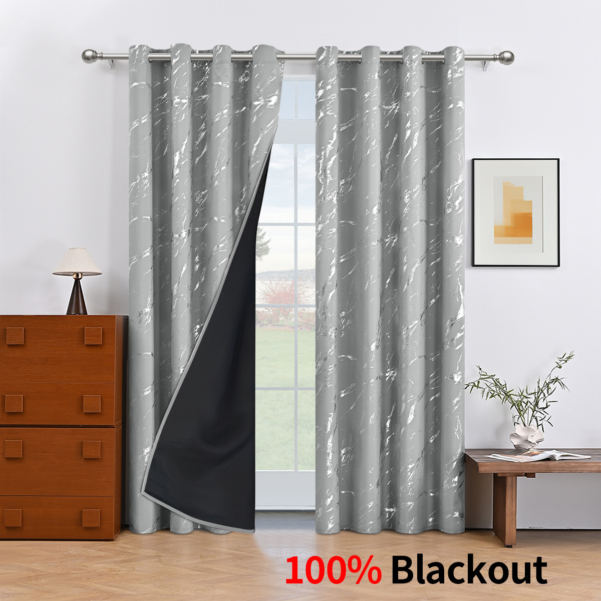 Perforación de mármol de plata caliente - gris