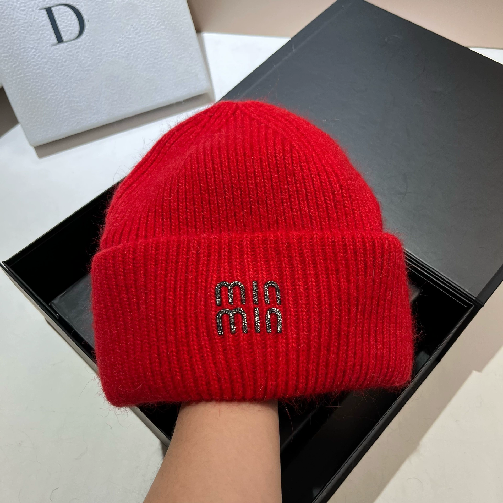 Keep warm velvet knitted hat, Korean style, increased thickness