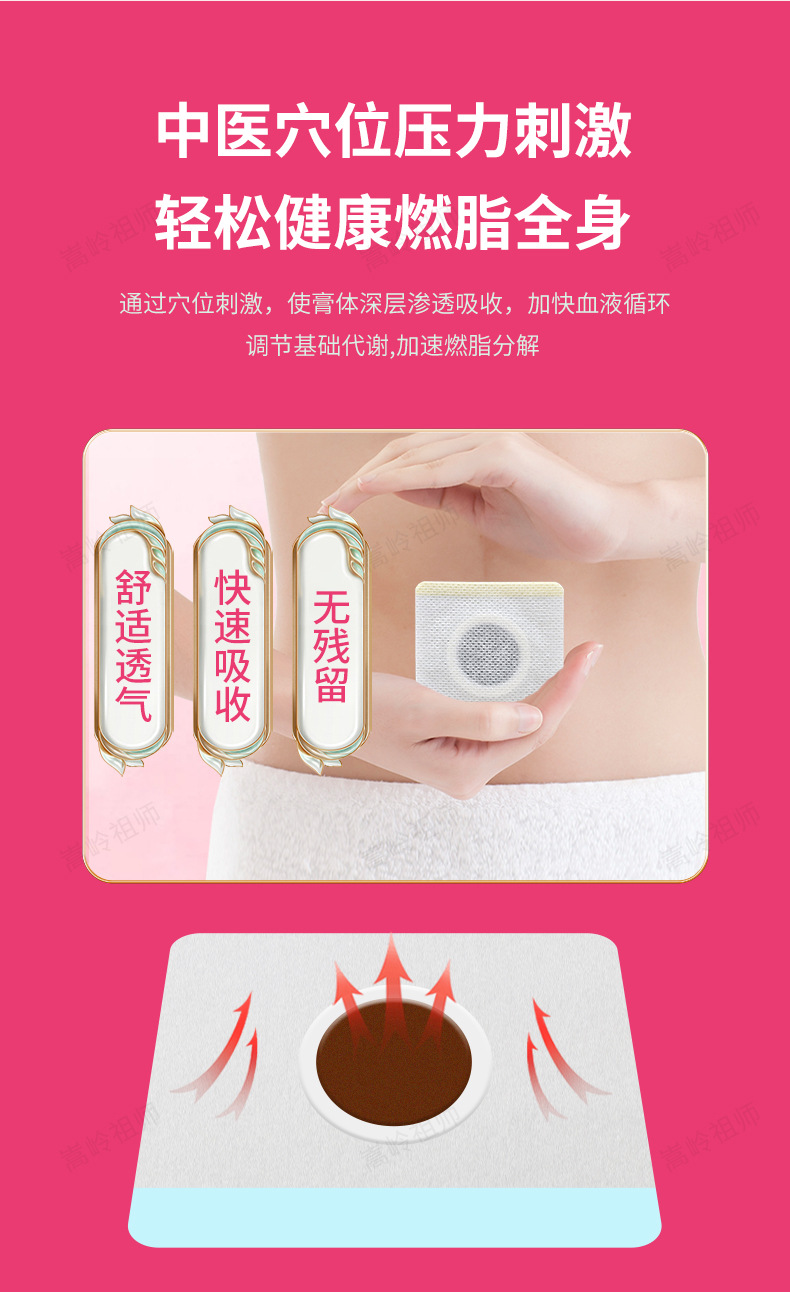 Herbal Navel Slimming Patch for Belly Support 6 Patches per Box in use