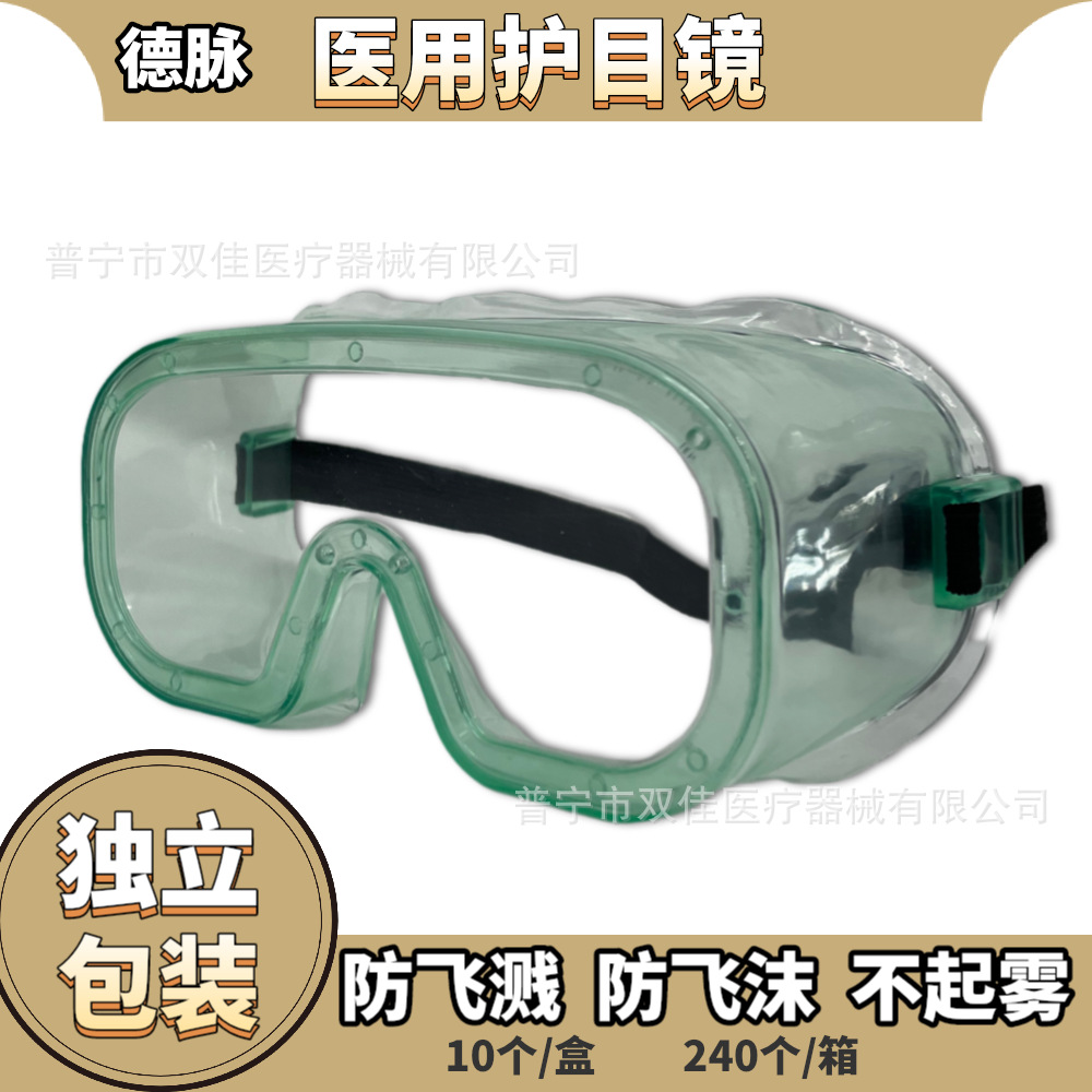 德脉护目镜封闭式护目防起雾飞溅男女防护眼镜防飞沫防尘风沙骑行
