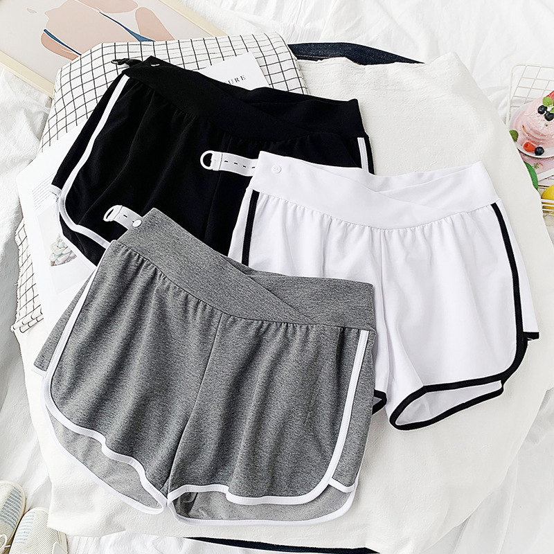 Maternity Shorts 2024 Summer Low-Waist Belly-Supporting Maternity Pants Fashionable Loose Casual Versatile Sports Pants for Pregnancy