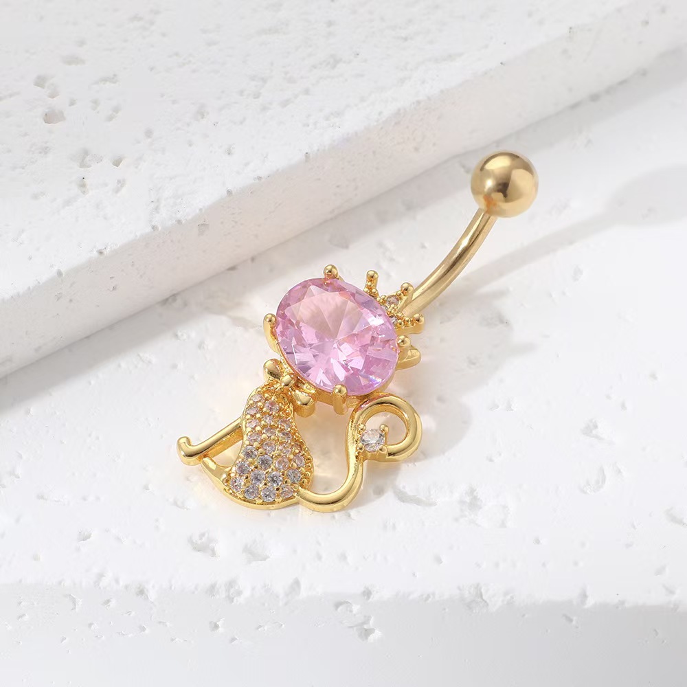 Bowknot Belly Button Ring, Gold Plated Copper Dangle Navel Jewelry for Women, Summer Fashion detail image 10