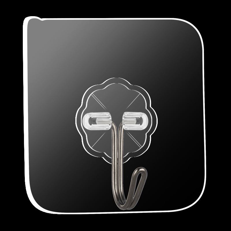 Toalla de tejido Gancho Doble gancho fuerte ponche-libre pegajoso gancho tejido ropa baño gancho transparente al por mayor