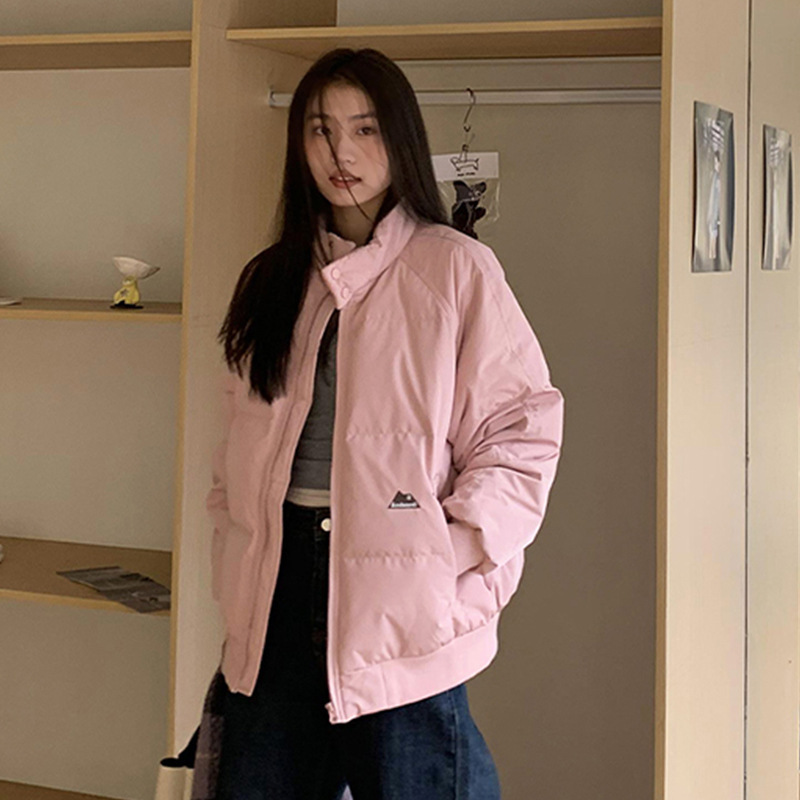 橘子树在哪儿立领羽绒棉服女冬季纯色百搭中性风宽松保暖情侣外套|undefined