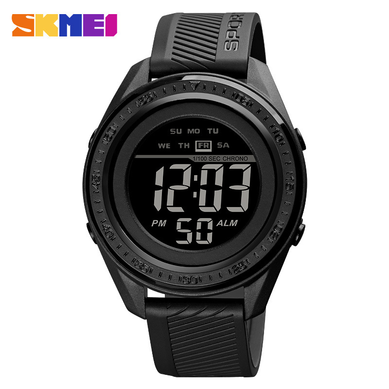 Skmei skmei 1638 nuevo luminoso estudiante sola pantalla movimiento electrónico de los hombres y las mujeres calendario cinta redonda regalo