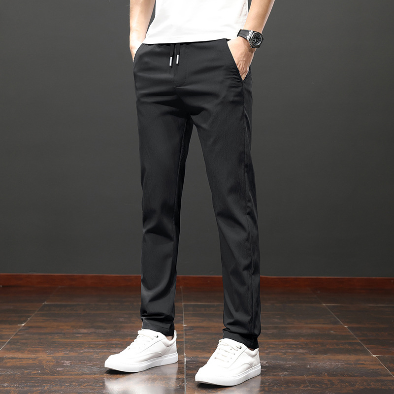 Herren Freizeithose Slim Fit Elastisch Knitterfrei Gerades Bein_voghion.com