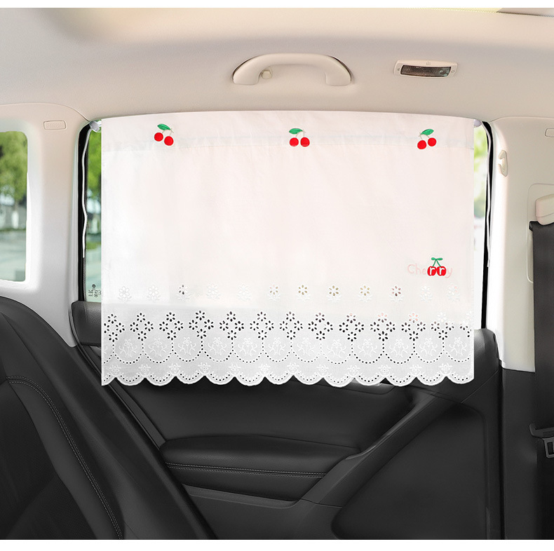 Car Sunshade Curtain Suction Type Fresh Cute Sun Protection Heat Insulation Curtain Children's Rear Window Blind Car Curtain