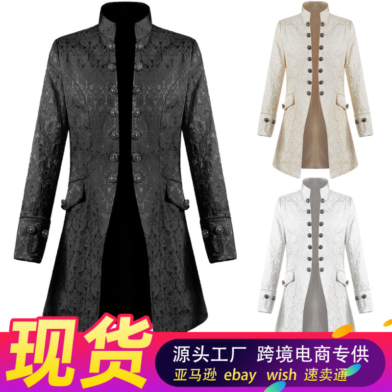 2026 Halloween Costumes Amazon Wish Hot-Selling Autumn and Winter Jackets Men's Mid-Length Trench Coat Casual Style