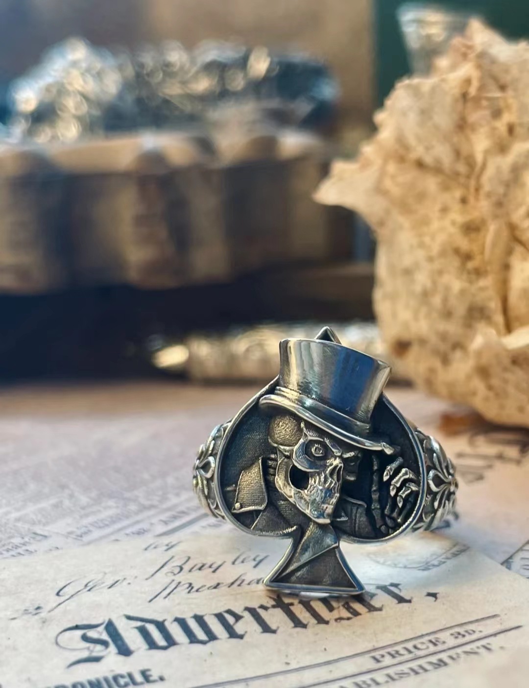 15g Weight Rings Classification 13, 7 Ring Size 1 Piece Quantity Gothic Hip-Hop Retro Skull Zinc Alloy Plating Halloween Men's Rings