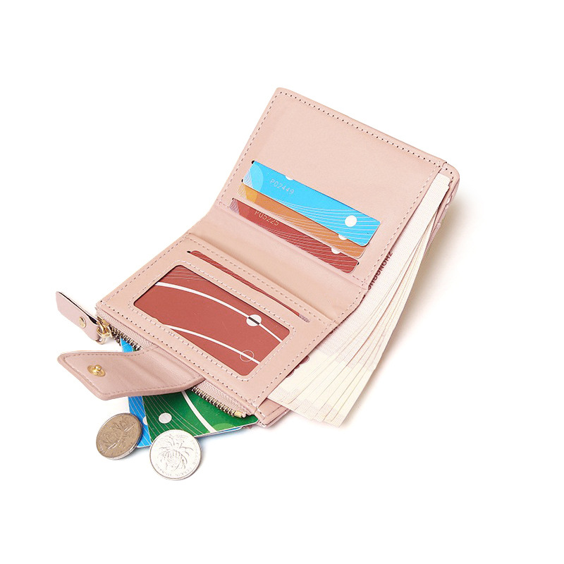 Monedero estilo tweed para mujer, monedero con cremallera corta para estudiantes, tarjetero multifuncional de gran capacidad, cartera para estudiantes