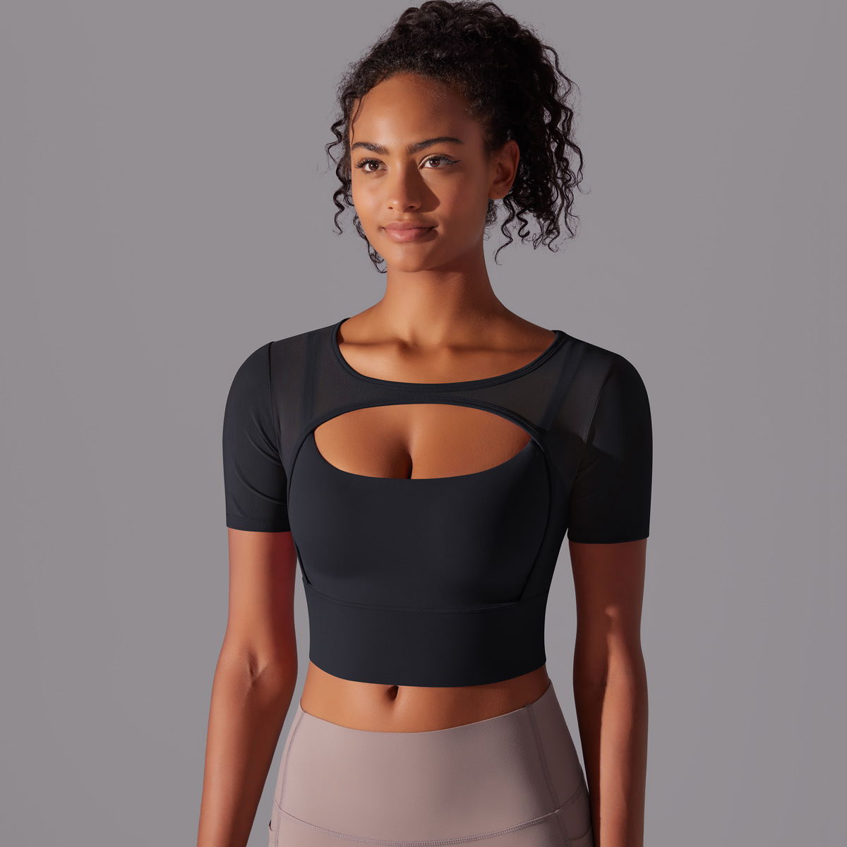 182g Weight Short Sleeve Sleeve Length Pullovers Placket Type Nylon, Spandex Fabric Type Short Top Length T-shirt Tops Type Yoga, Sports Occasion Round Neck Neckline Solid Color Pattern Women Gender Hollow Out Craft Fitness Sport Style Solid Color Nylon Spandex Round Neck Hollow Out Active Tops T-shirt 25