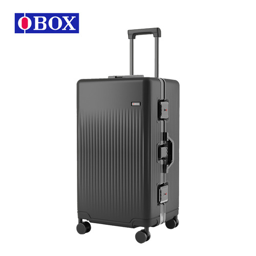 MYBOX 26-inch Women's Aluminum Frame Rolling Suitcase, Small and Lightweight Carry-on Luggage Password Box Travel Suitcase for Men