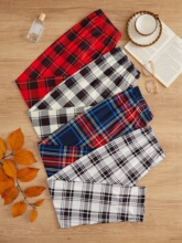 K 30917 Plaid High-waisted Wide-leg Pants ���Ӹ������ȿ�ŷ��