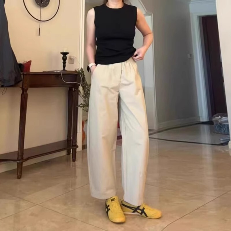2025新款气球裤子大码女胖mm显瘦梨型身材小个子九分萝卜裤锥形裤|undefined