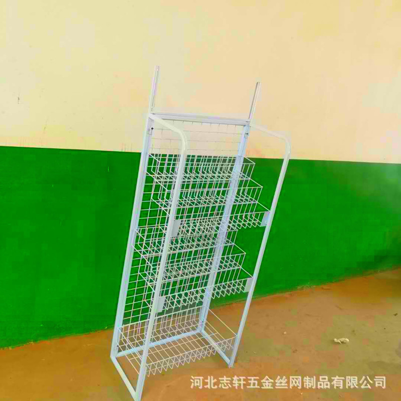 金属丝网格超市货架 喷塑白色铁丝网隔层展示架 铁艺网格欢迎洽谈