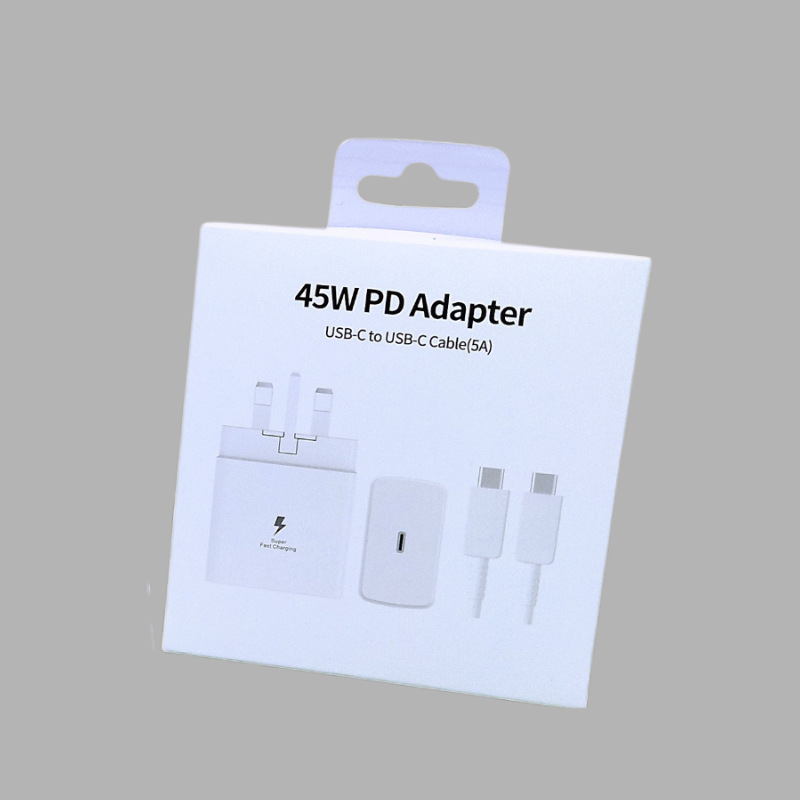 Aplicable Samsung PD45W cargador europeo cabezal de carga estándar británico teléfono móvil S23 cabezal de carga rápida paquete original al por mayor