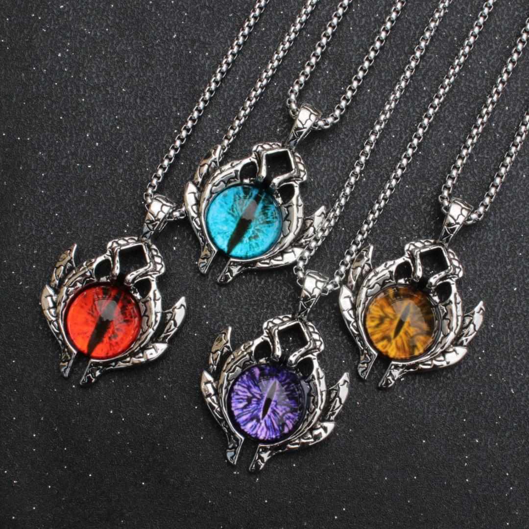 Fashion Devil's Eye Stainless Steel Stoving Varnish Pendant Necklace 1 Piece display picture 2