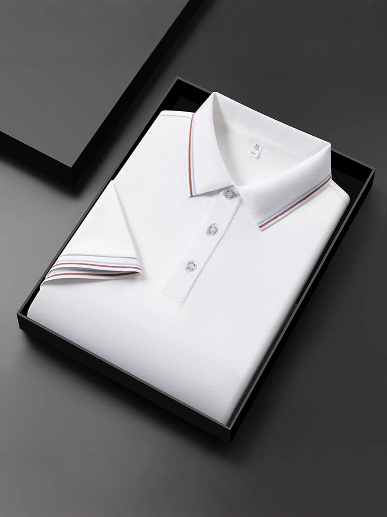 Camiseta polo de manga corta con solapa de seda fría para hostelería y supermercados, uniforme de fábrica personalizado, camiseta de trabajo con texto y logotipo impresos.