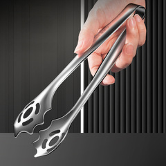 German 304 stainless steel food tongs, extended and thickened, steak tongs, kitchen hollow grease draining barbecue tongs, fish frying tongs
