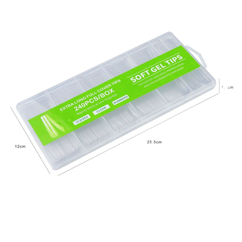 Трансграничный маникюр сверхдлинный шланг ногти накладные ногти патч 240 штук в коробке прозрачный наклейка XXXL ковбой оптом