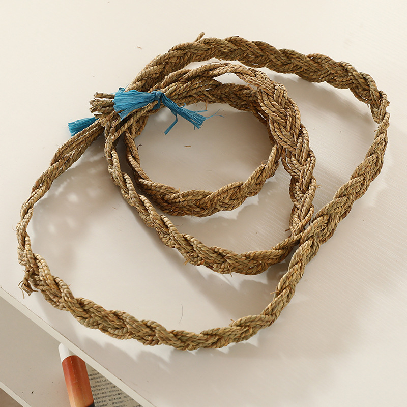 厂家直供网红编织水草辫 家具用品工艺品编织席草水草绳边框装饰