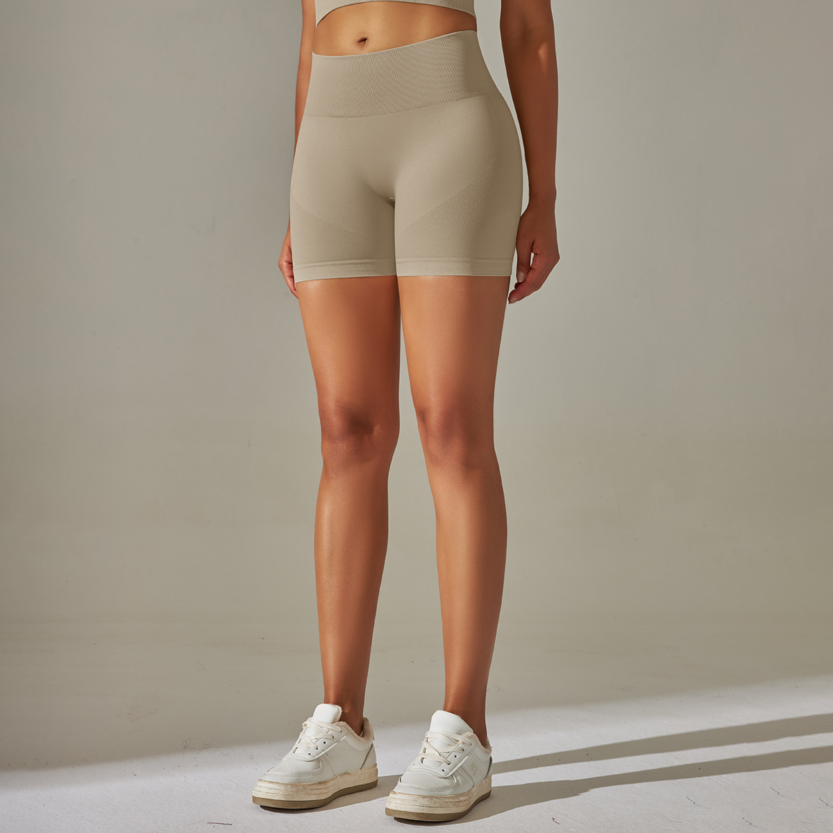 Pantaloni de yoga uni, tricotați fără cusături, culoare piersică, pentru ridicarea feselor și strângerea abdomenului, cu talie înaltă, pentru sport, alergare, fitness_voghion.com