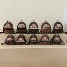 儿童包包2025新款豹纹女式背包秋冬季复古风时尚女孩亲子款双肩包