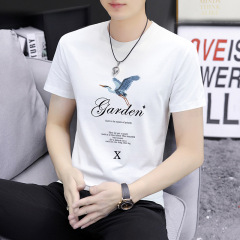 2025新型夏半袖tシャツ男性ファッションファッションブランドの冷たい感じ半袖丸首シャツ男
