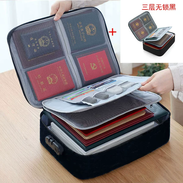 [2个-纯黑色-三层带锁+三层不带锁]