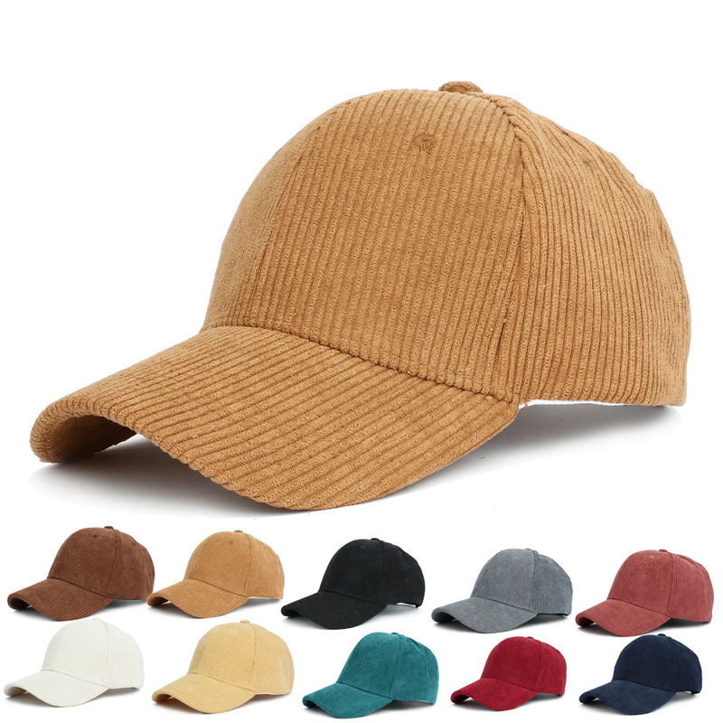 Autumn and winter women's corduroy solid color light board curved brim peaked cap Japanese fashionable men's outdoor women's sports warm baseball cap Autumn and winter women's corduroy solid color light board curved brim peaked cap Japanese fashionable men's outdoor women's sports warm baseball cap
