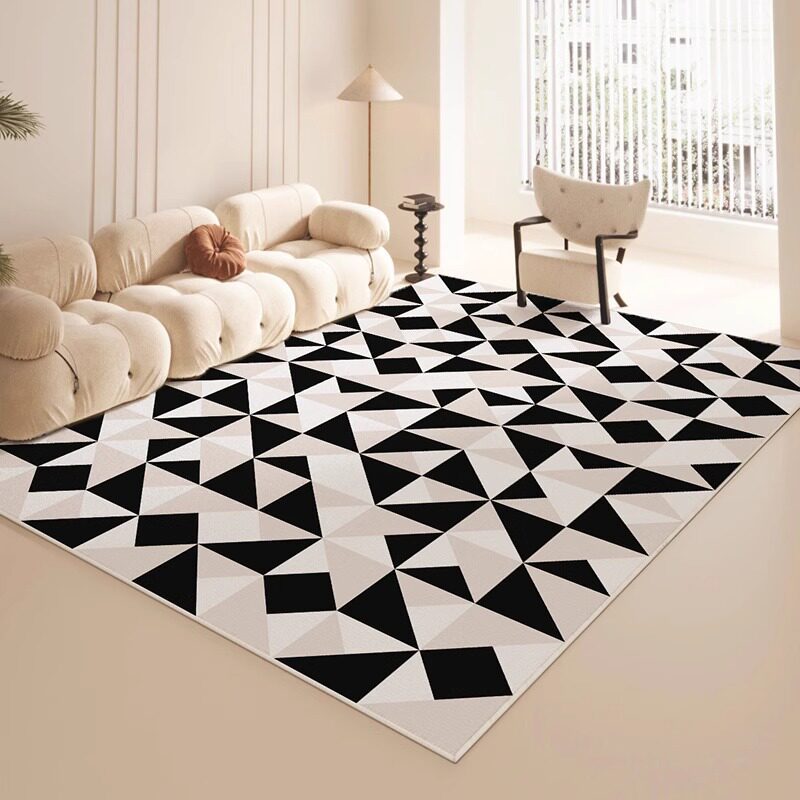 Alfombra de sala de estar ligera de lujo de alto nivel, gran área de sofá, mesa de té, mantas fáciles de cuidar, alfombra de cama de camello de dormitorio image 10