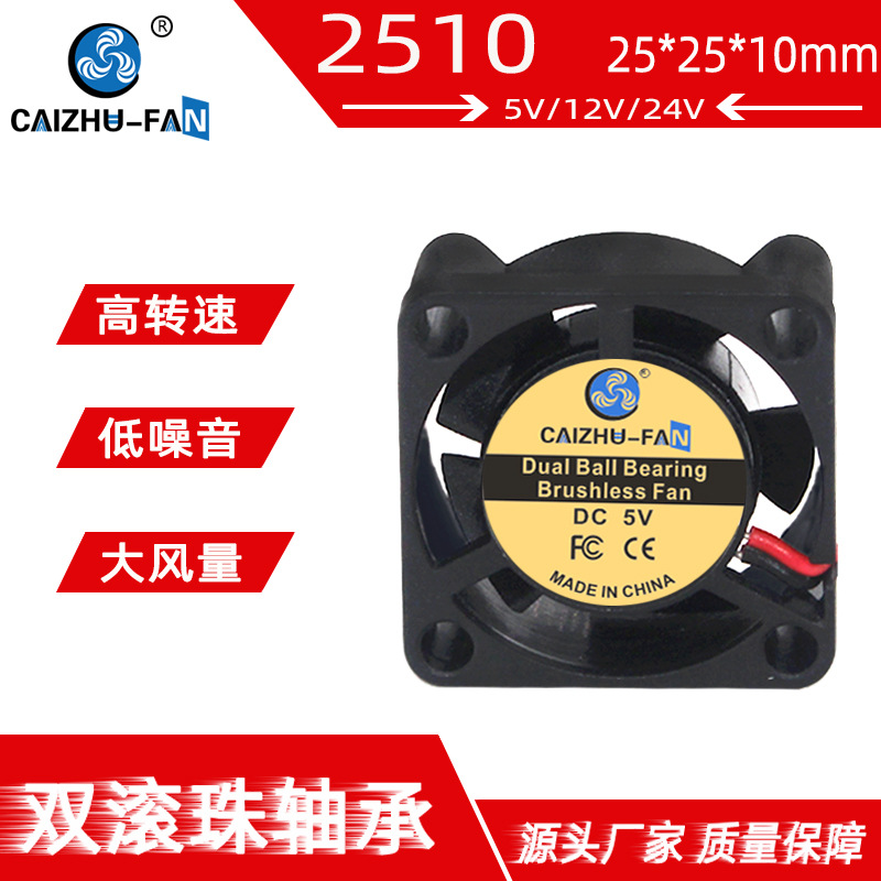 源头厂家 2510微型散热风扇 滚珠5V12V24V 加湿器美容仪 直流风扇
