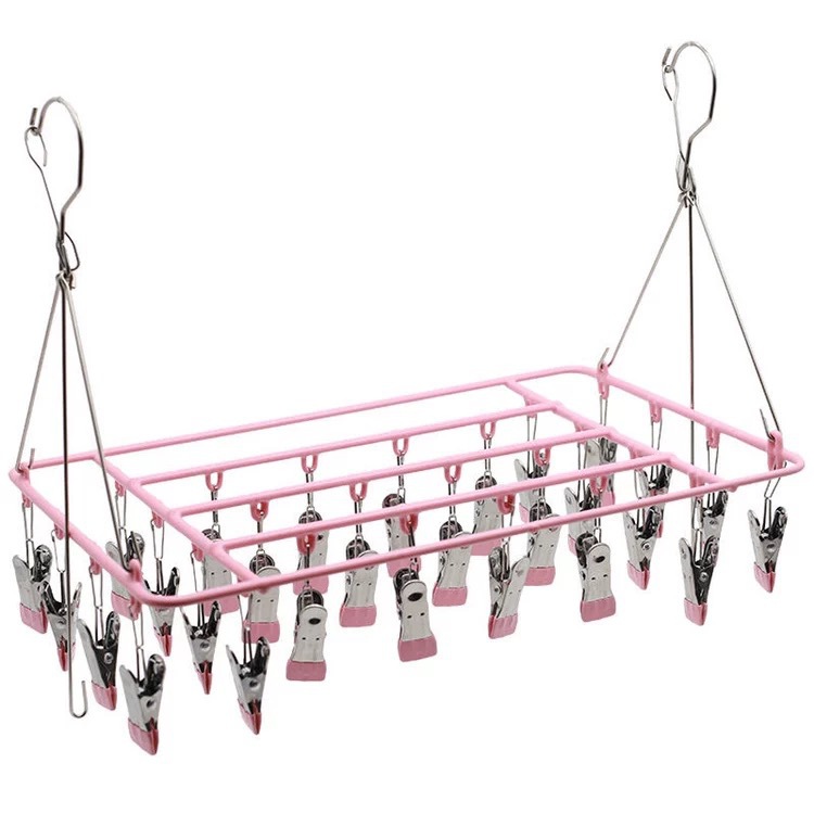 Multifunctional Anti-theft Net Drying Socks Drying Underwear Balcony Shoe Drying Rack Windproof Traceless Multi-clip Hanger Balcony Drying