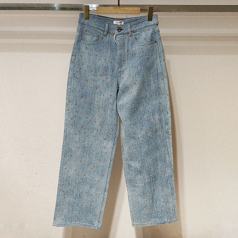 Shenzhen Nanyou 2026 Spring Women's Fashion Xsj1K11C Lucky Fruit Print Collaboration Straight-Leg Jeans S260069
