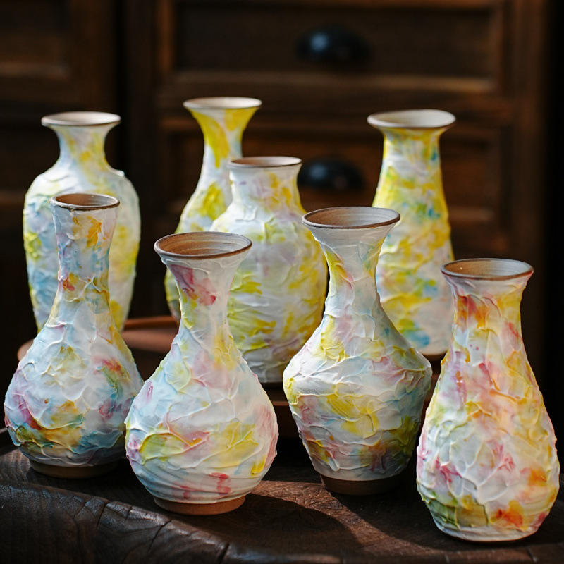 Ice Cream Vase, Jingdezhen Ceramic Vase, Home Decoration Ornaments, Pottery Handmade Flower Vessel, Flower Arrangement, Hydroponics