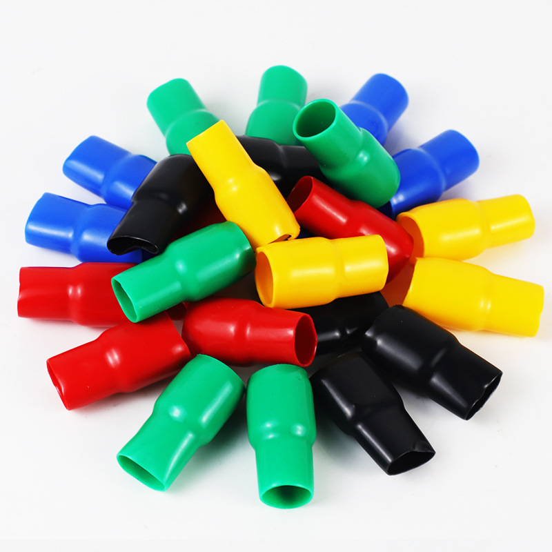 冷压裸端头绝缘软套管接线端子护套 红黄蓝绿电缆电线色套 散装